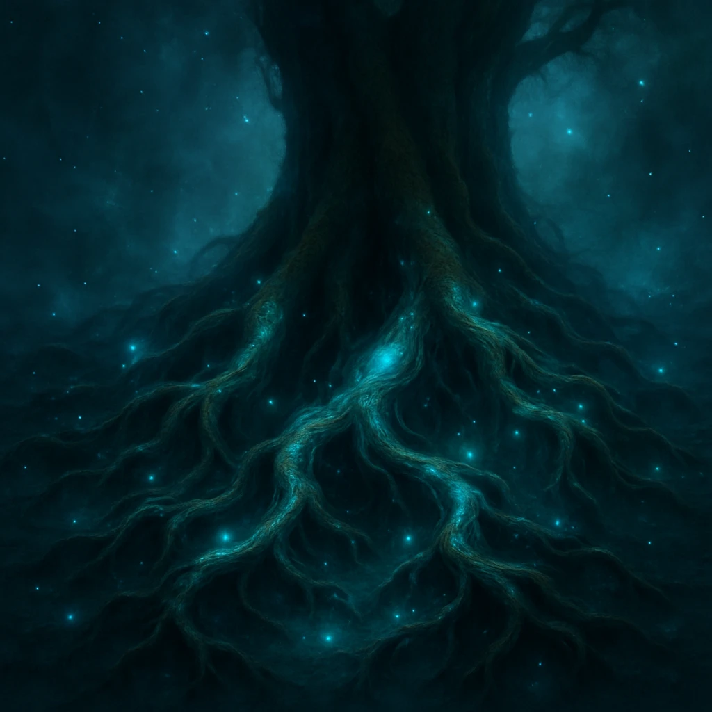 tree roots, fantasy style, glowing accents, magical atmosphere emoji