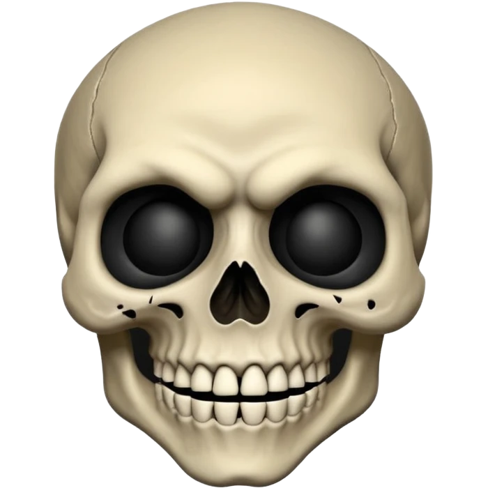 human skull face troll emojie used in ticktock reels. black in colour emoji