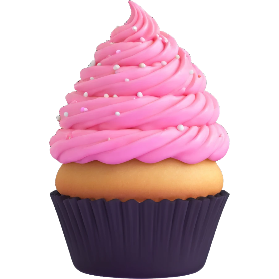 cupcake with pink icing emoji