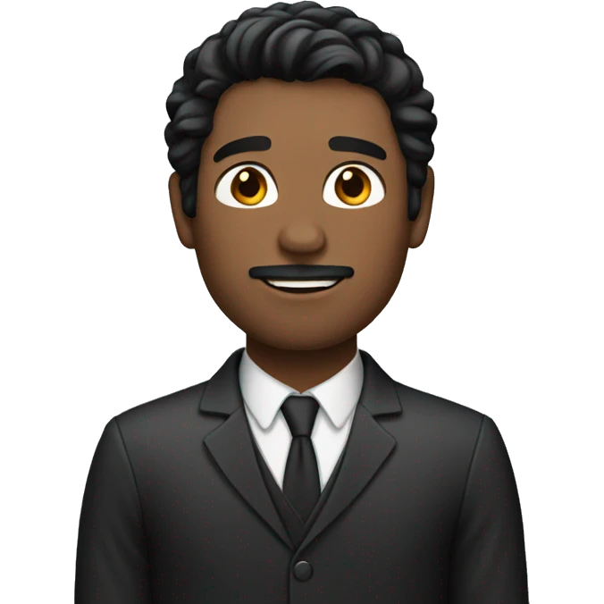 Black haired man with body emoji