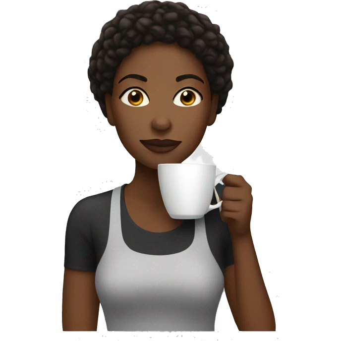 Black woman Drinking coffee  emoji