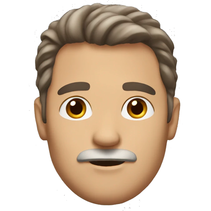 middle aged man with brown hair. Show the shoulders emoji
