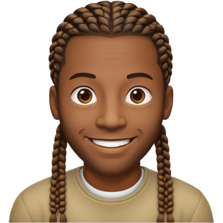 Homme noir avec des tresses collées emoji
