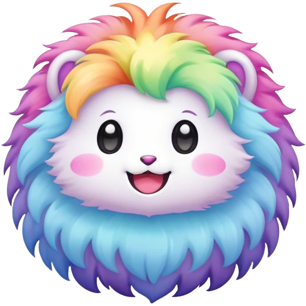 pastel rainbow kawaii creature  emoji