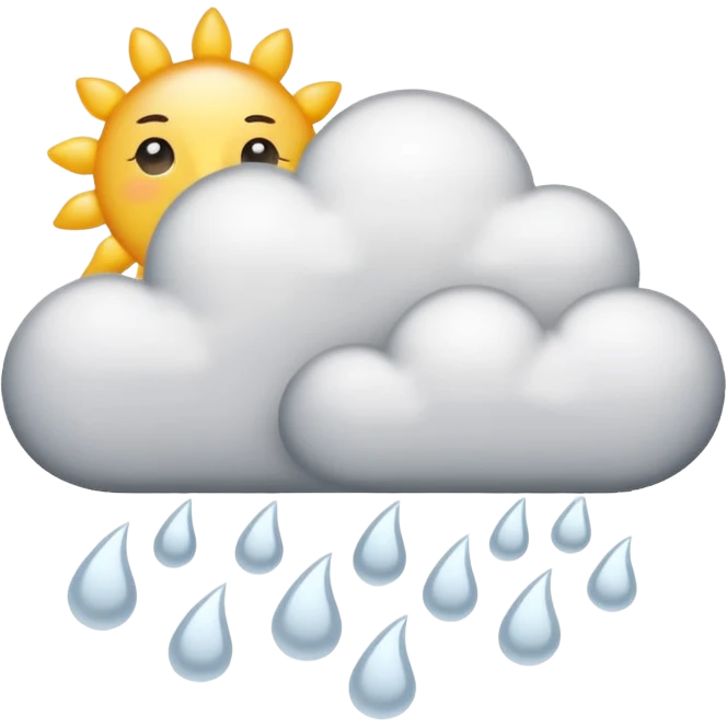 clouds with some snow showers and a tiny sun emoji