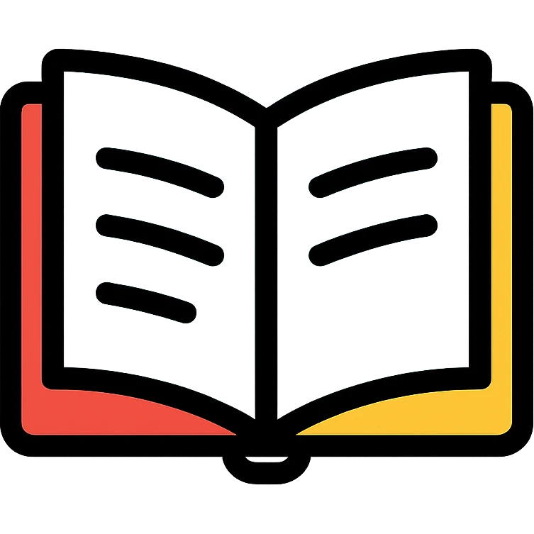 outlined book icon with color fill emoji