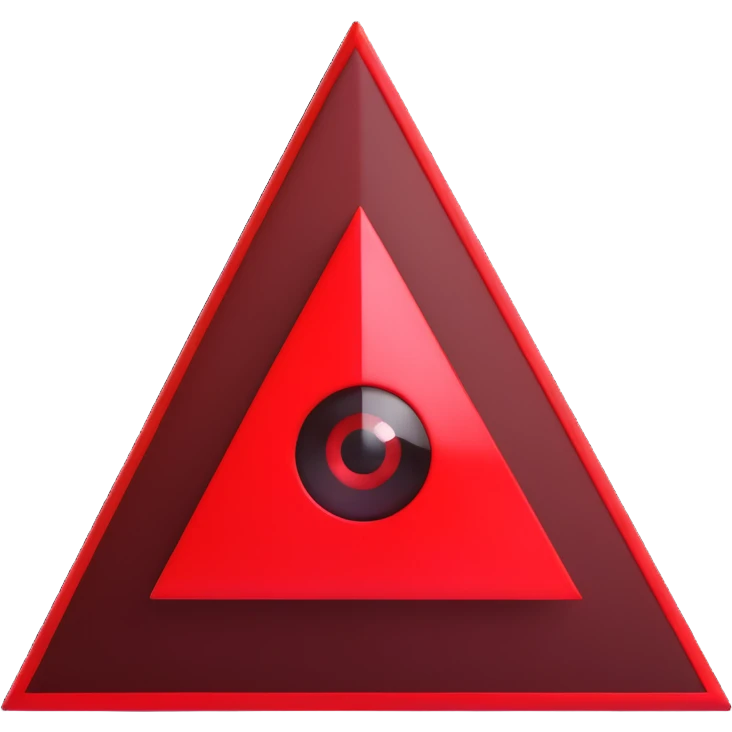 A blood-red triangle with a glowing eye inside, symbol of FOE emoji