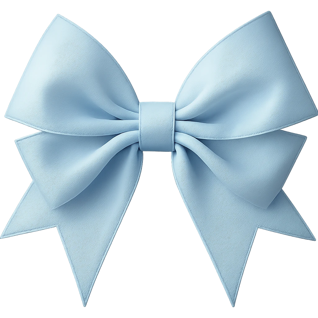 Make the gothic bow pastel blue in a photorealistic style, keeping the background transparent. emoji