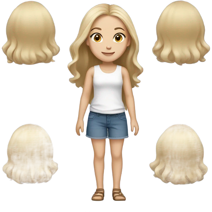 beautiful daughter, full body, white, blonde or light brown hair  emoji
