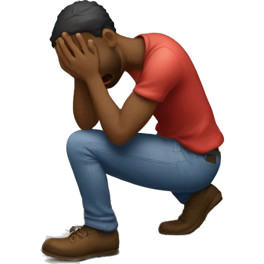 A man French kneeling and crying while trying to repair his girlfriend's broken heart. The heart should be depicted as a broken emoji heart, emphasizing the emotional scene. emoji