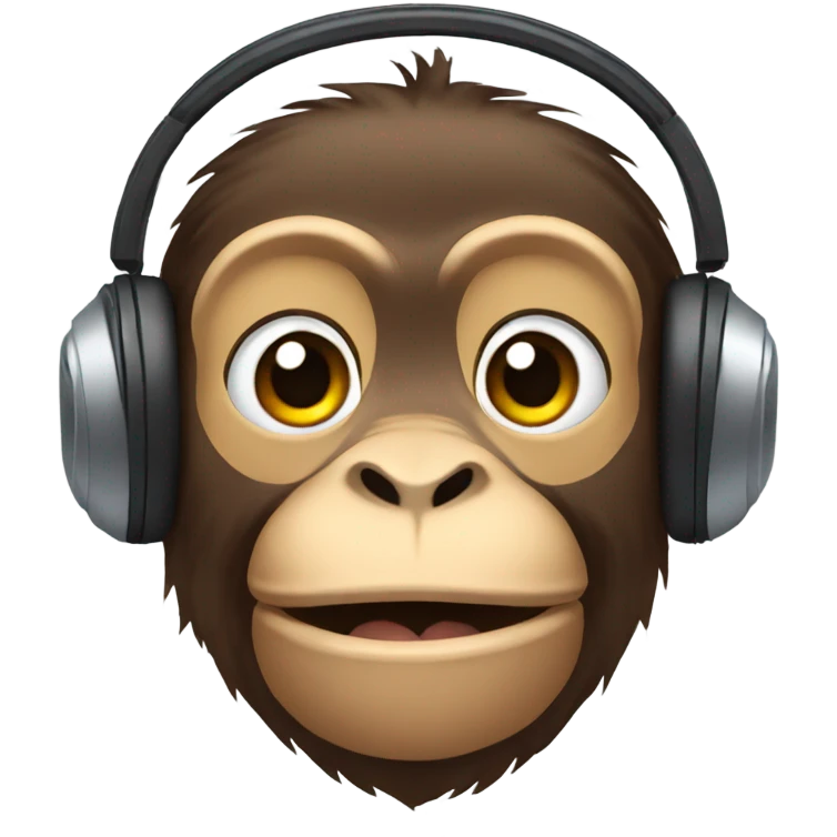 Monkey wearing a headset emoji