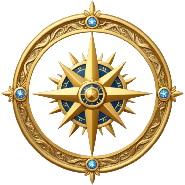 ornate compass rose badge. emoji