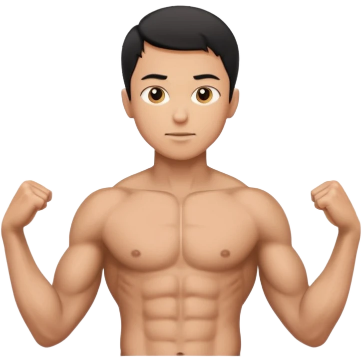 Male showing core stomach muscles default emoji