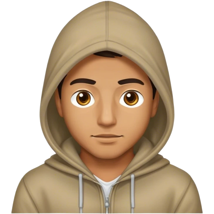 Hispanic guy wearing hood emoji
