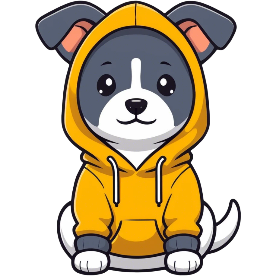 Dog wearing a hoodie emoji