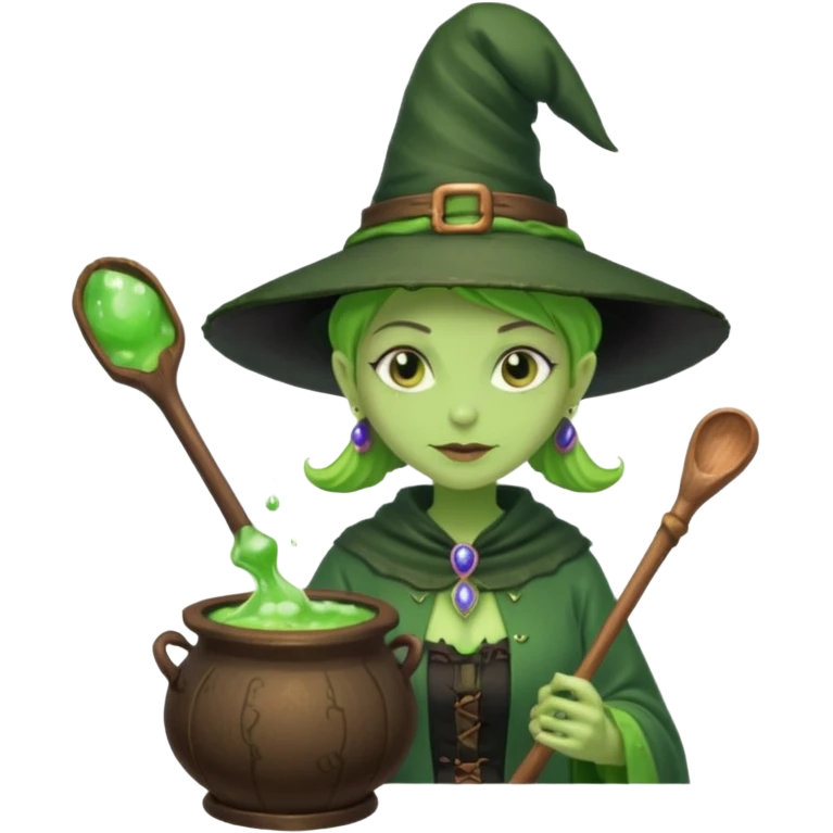 green witch cooking potion emoji