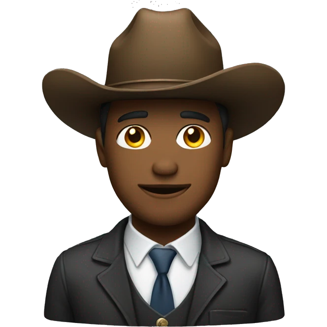 Man in a suit with a cowboy hat emoji