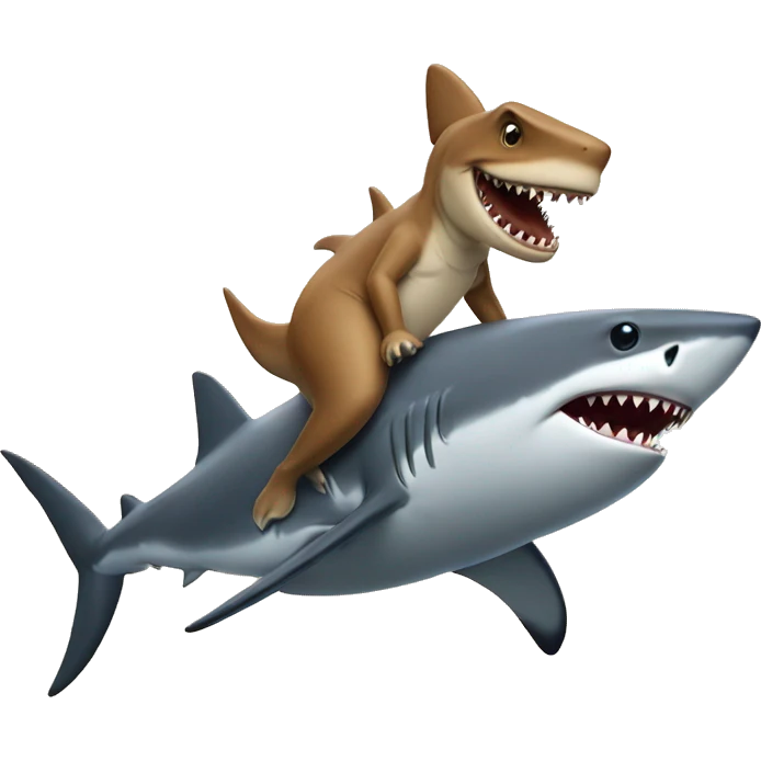 shark riding a kangaroo  emoji