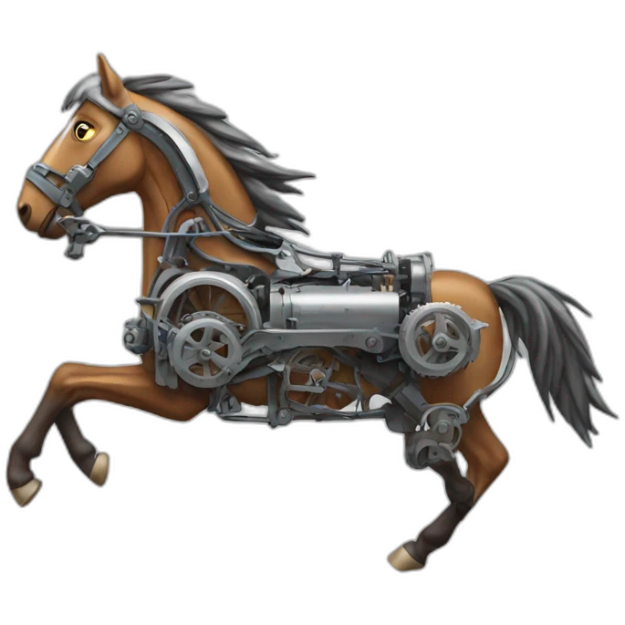 Mechanical running horse emoji
