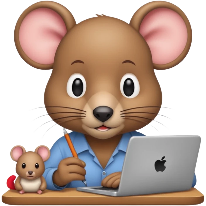 mouse and bear working on a startup emoji