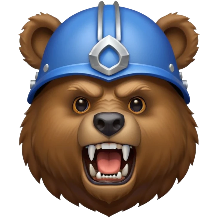 Bear wearing blue horned helmet growling emoji