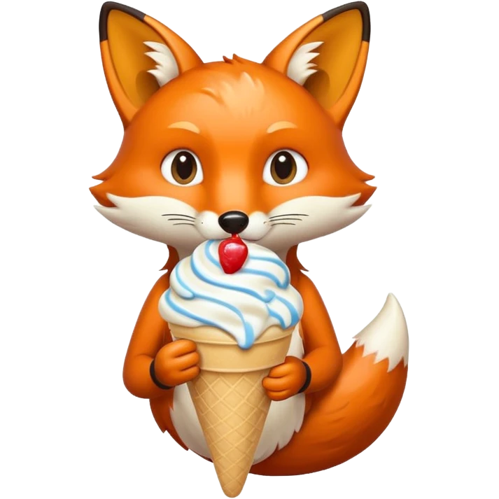 dondurma yiyen tilki emoji