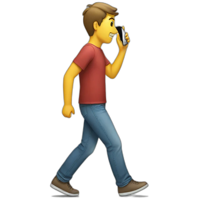 phone walking emoji