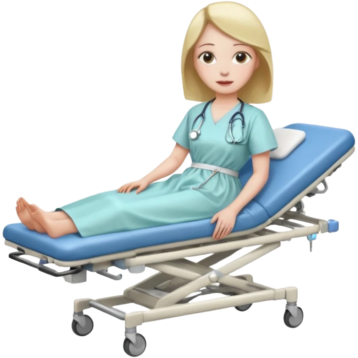 Woman on medical stretcher  emoji
