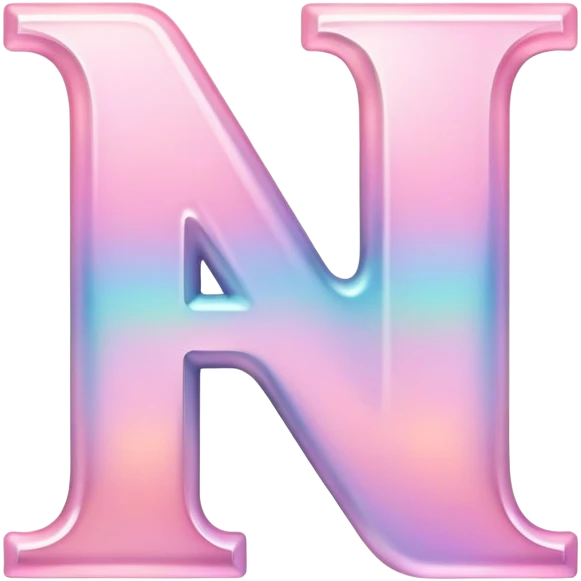 Iridescent pastel pink Font setting icon with letter H emoji