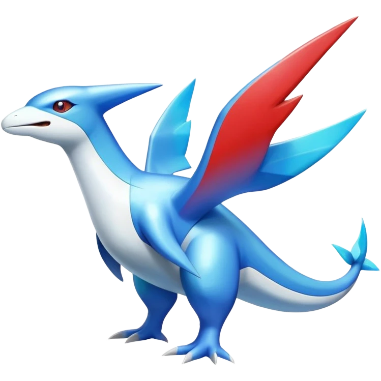 Shiny Latios-Latias-Salamence-Koraidon-Fakémon-hybrid-creature (full body)  emoji
