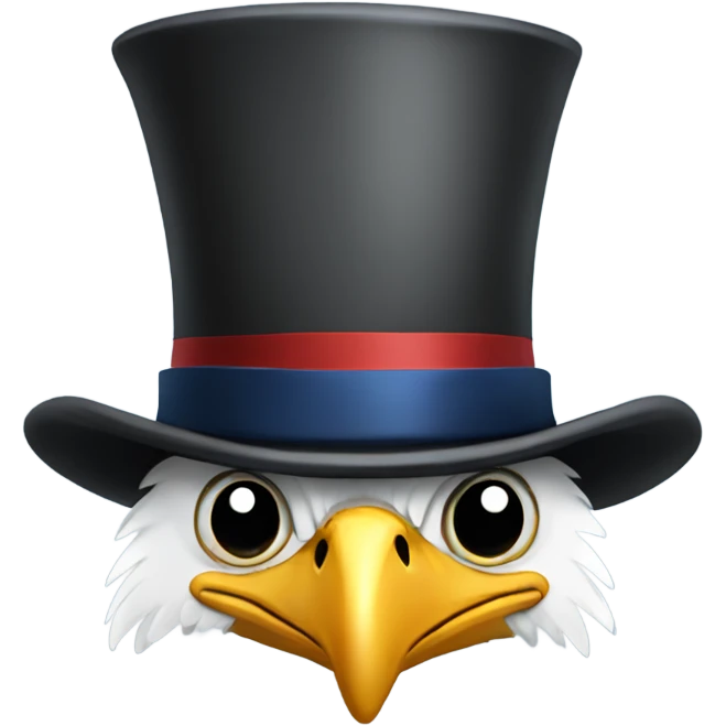 Bald eagle top hat  emoji