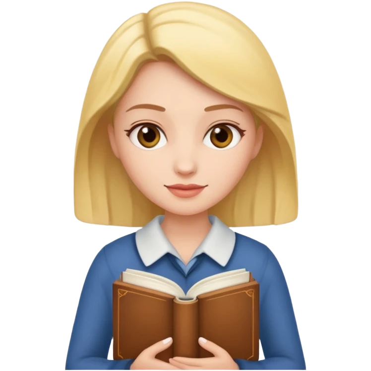 책 들고 있는 여자 emoji