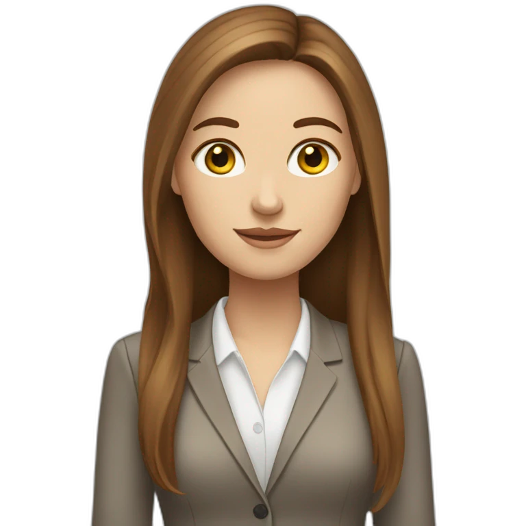white-girl-with-long-brown-hair-office worker emoji