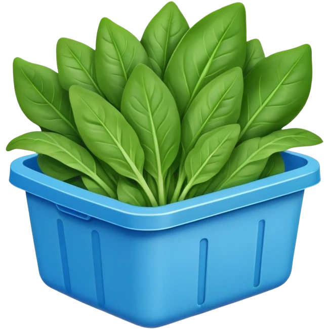 spinach in blue container emoji