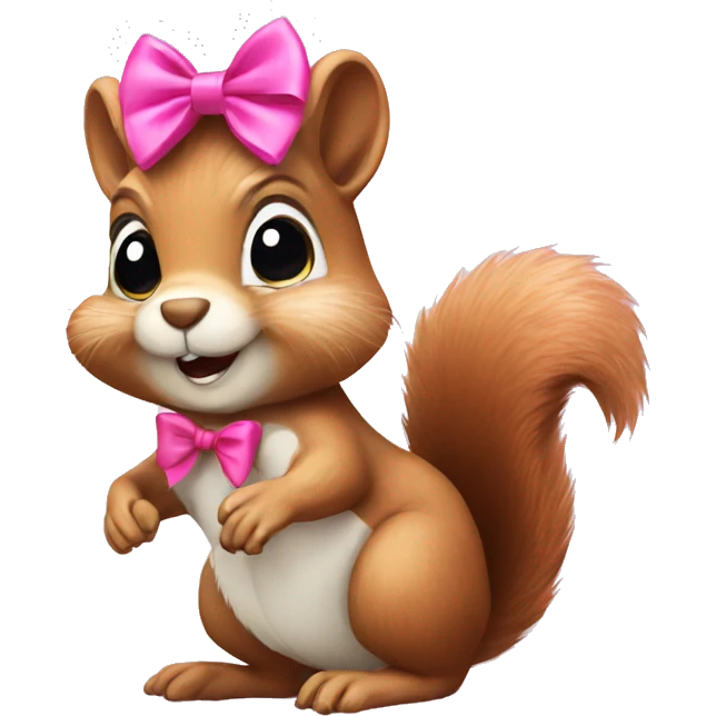 Squirrel with pink bow emoji