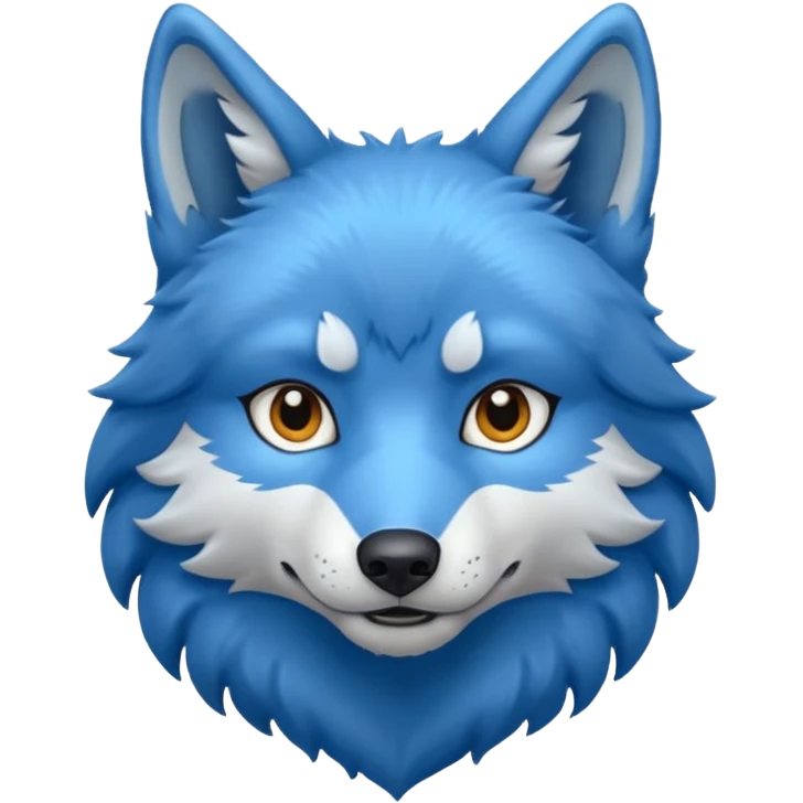 face of blue wolf emoji