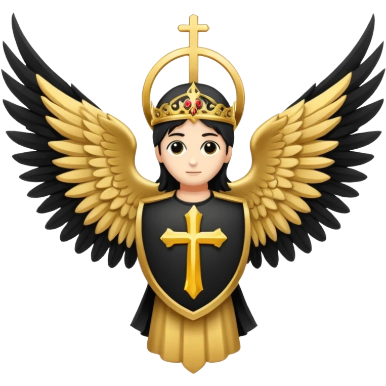 holy saint emblem with black wings emoji