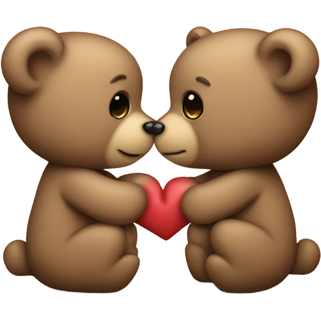 two teddy bears kissing emoji