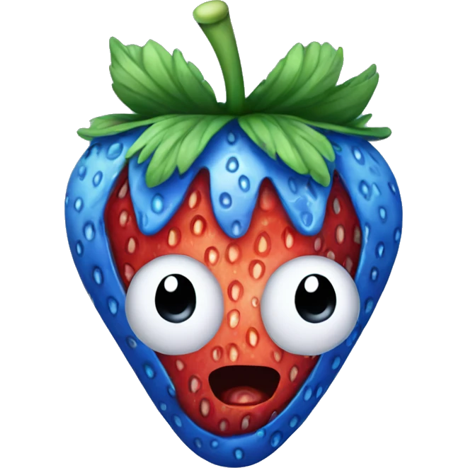 Blue strawberry  emoji