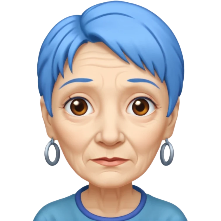 nlue hair old woman emoji