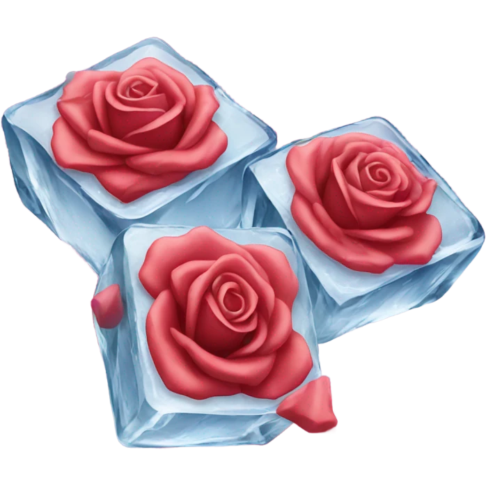 roses on ice cubes  emoji