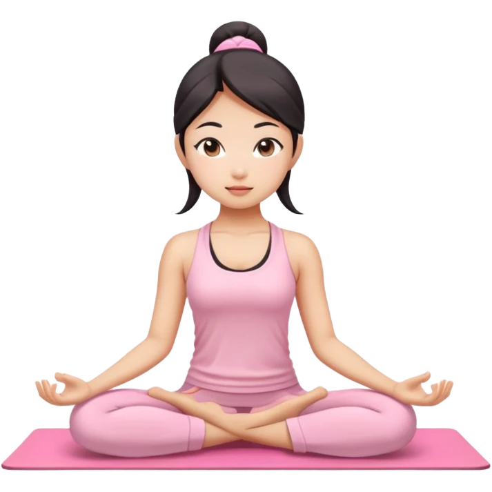 asian yoga girl light pink clothes  emoji