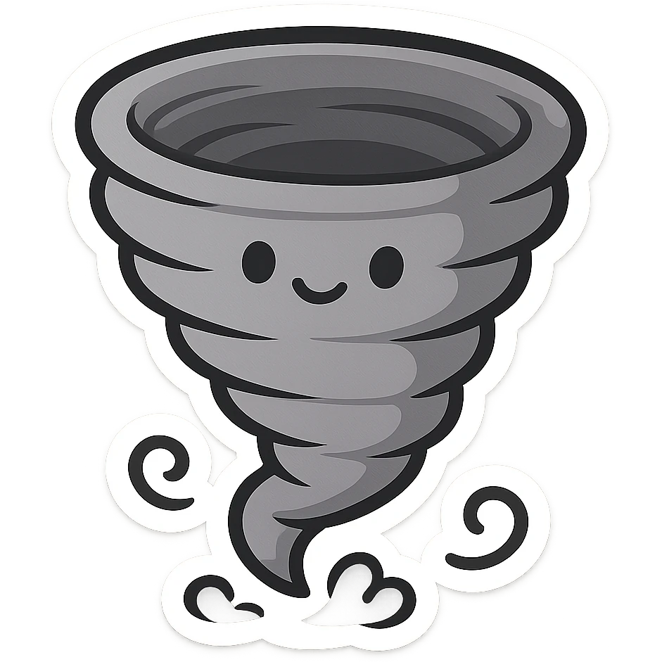 simple black tornado emoji