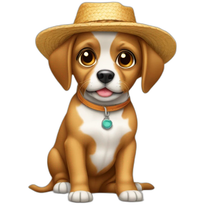 Cachorro com chapéu e óculos de sol emoji