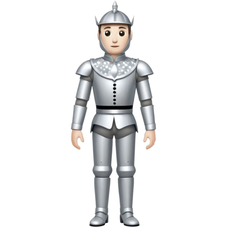 Tin Man from The Wizard of Oz with silver sequin outfit emoji