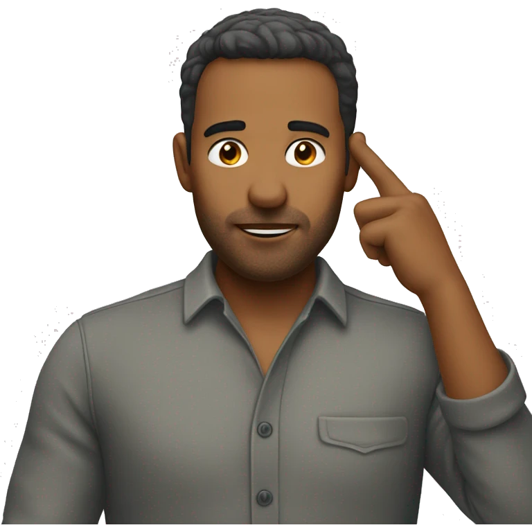 man pointing at his ear emoji