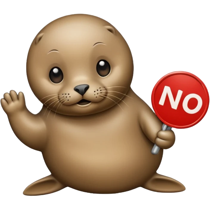 seal holding no sign emoji