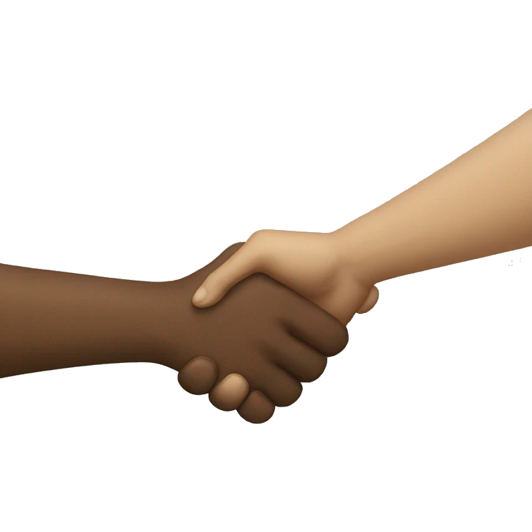 a black man and a white man shaking hands emoji