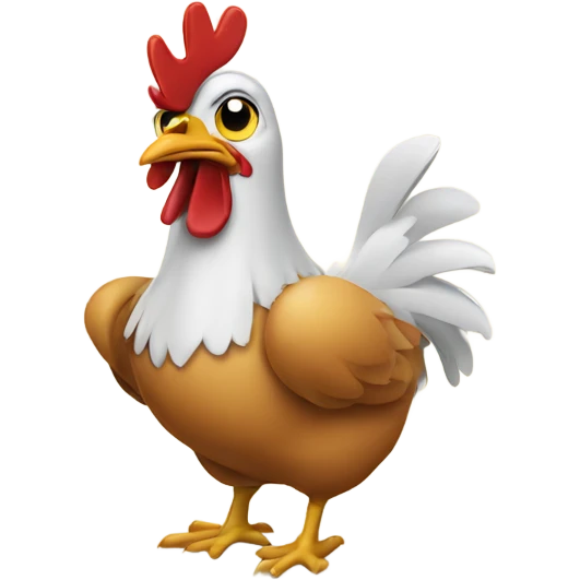 Chicken answering a phone call emoji