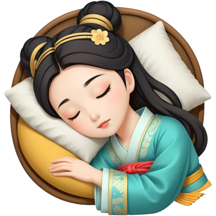 Beautiful girl sleeping in Hanfu emoji